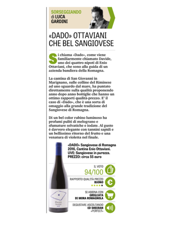 Dado.Sangiovese.Sorseggiando.Lagazzettadellosport